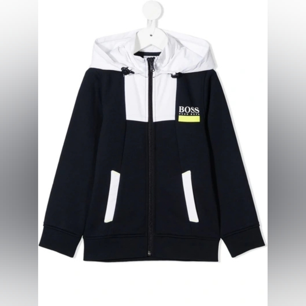 Hugo Boss | Kids Navy and White Zip-Up Hoodie